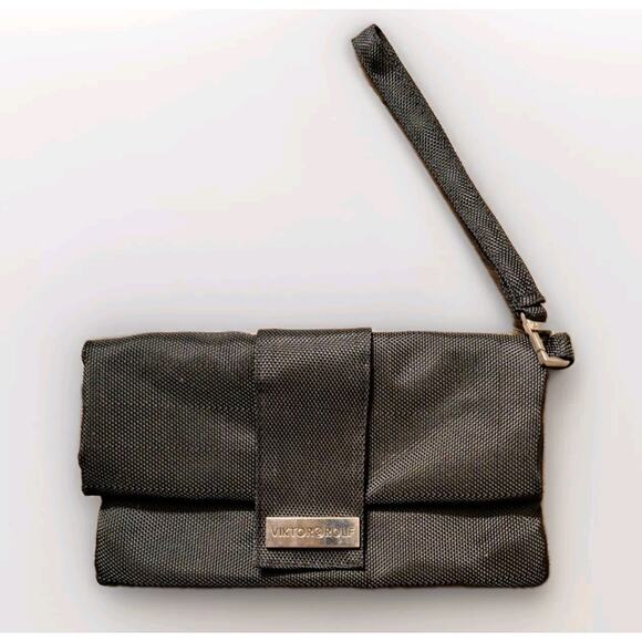 VIKTOR & ROLF KLM Inflight Zippered Folding Pouch Wristlet Black Never Used - Picture 11 of 12